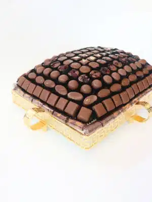 Golden Elegant Iron Tray with Chocolate