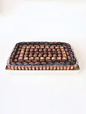 Silver Elegant Iron Tray with Chocolate