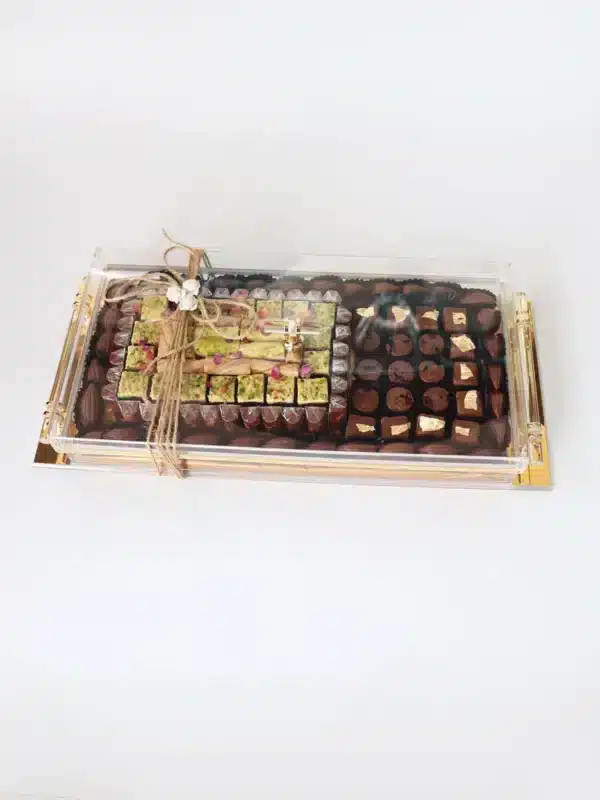 Acrylic Tray with Assorted Chocolate and Rahash - Image 2
